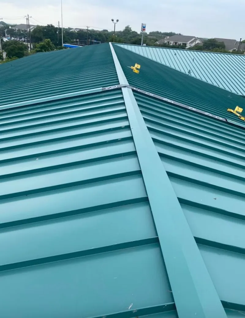 Green commercial metal roof ridge and valley for Metal Roof Repair in Gig Harbor